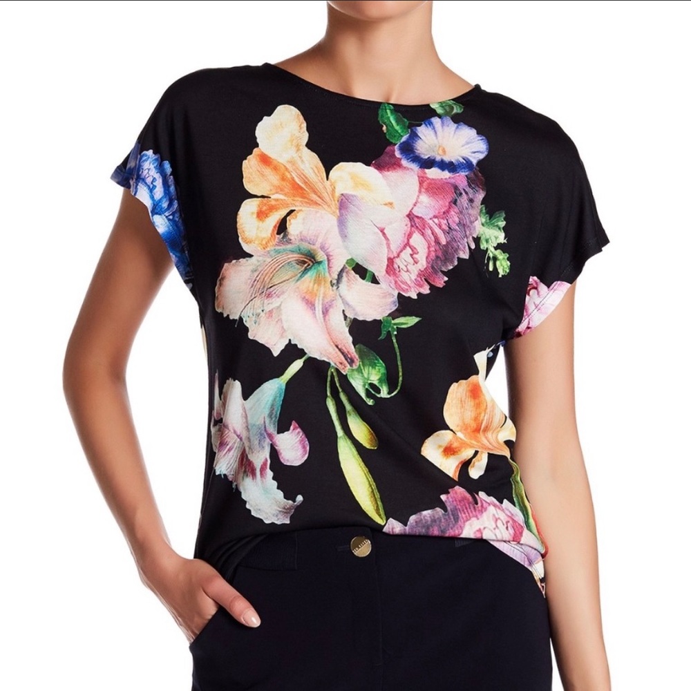 Ted Baker London | Black Floral Top